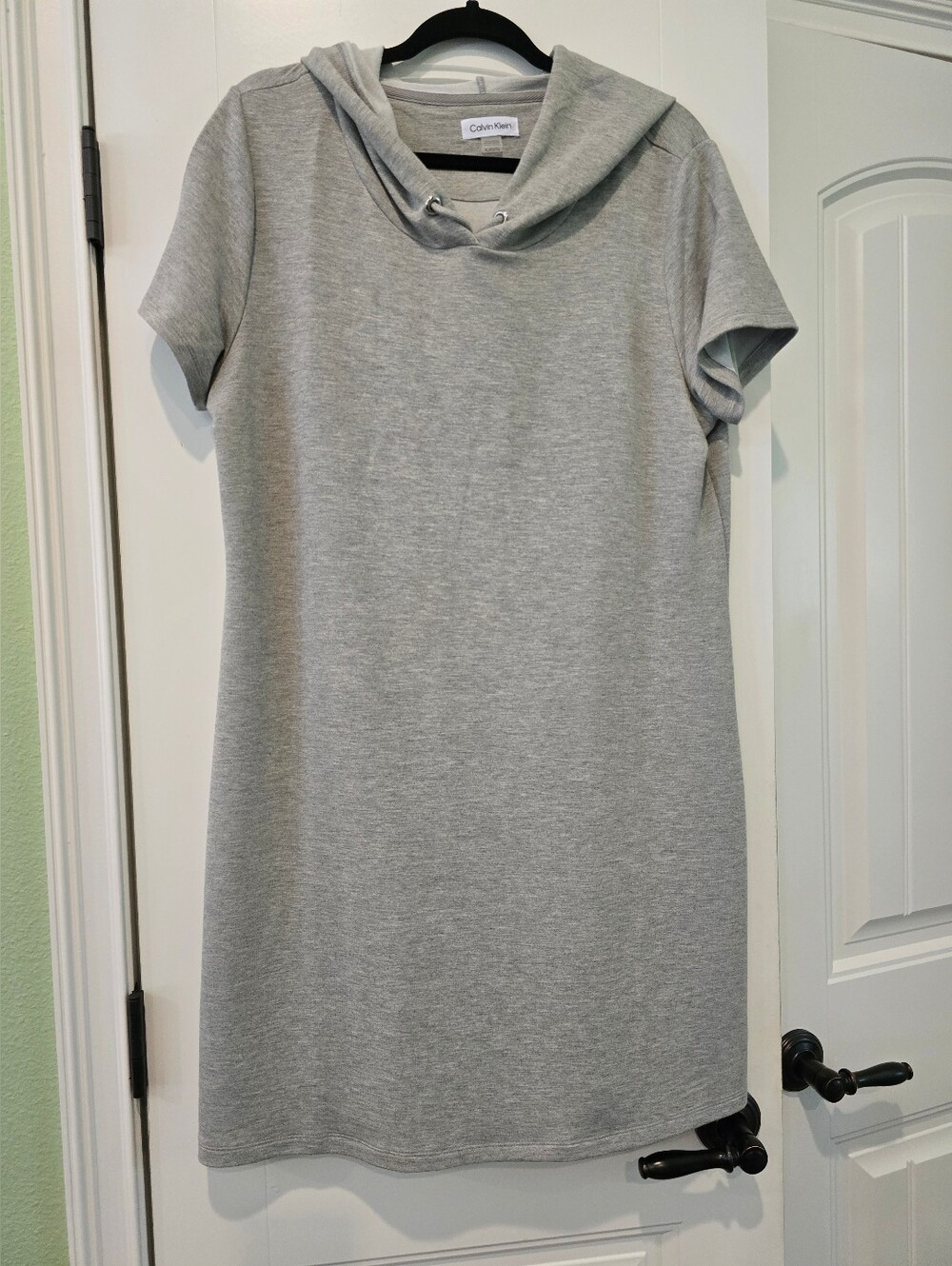 Calvin Klein Heather Gray Hooded Short-Sleeve Dress - Picture 1 of 3